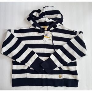 Michael Kors Hoodie Sweater Womens Medium Striped Knit NWT MSRP $110